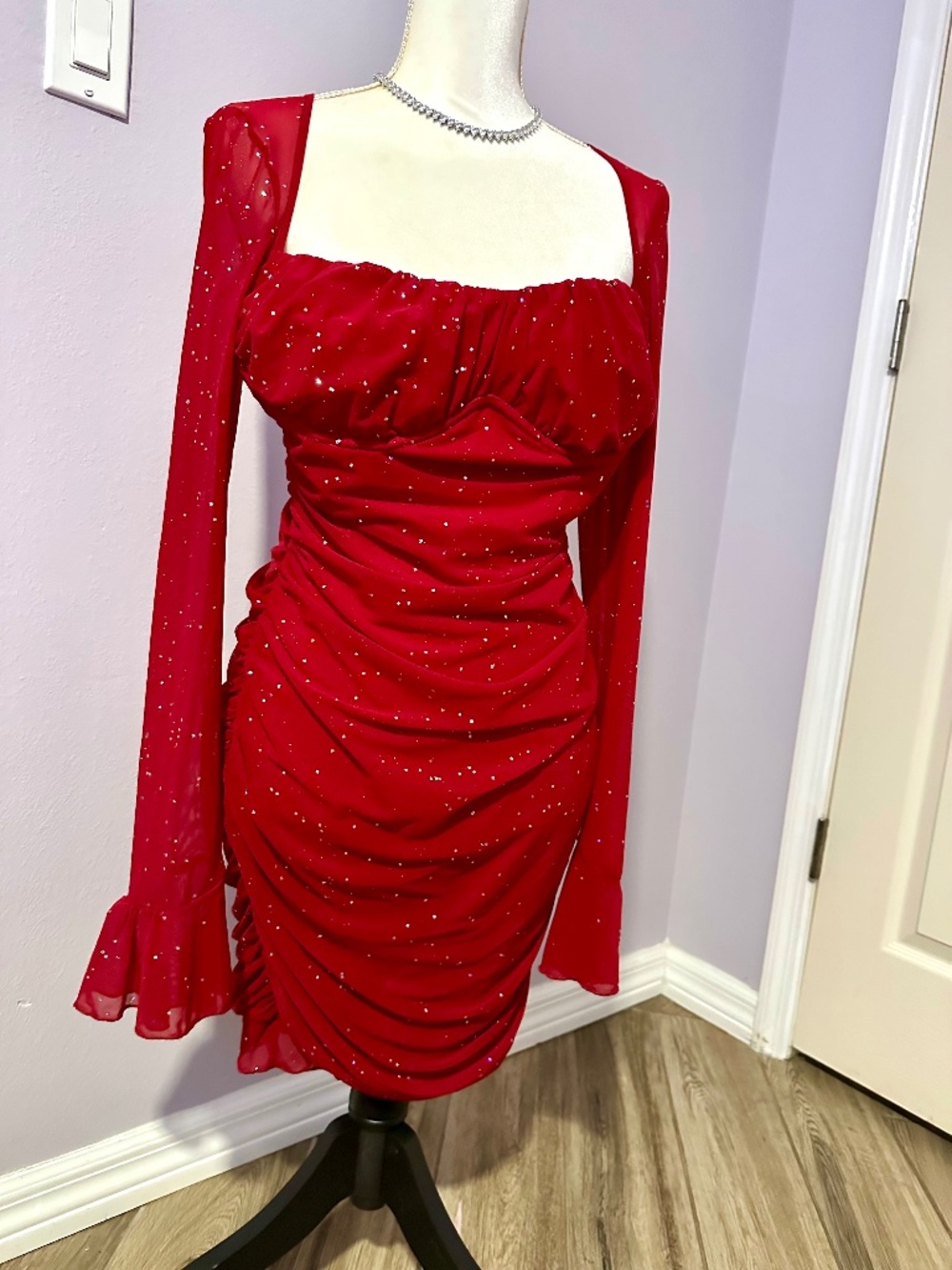 Red Mini Dress with Sparkle - NWOT